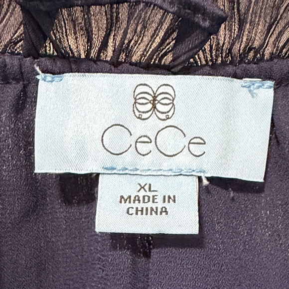 CeCe Navy Blue Ruffle Blouse - Picture 2 of 4